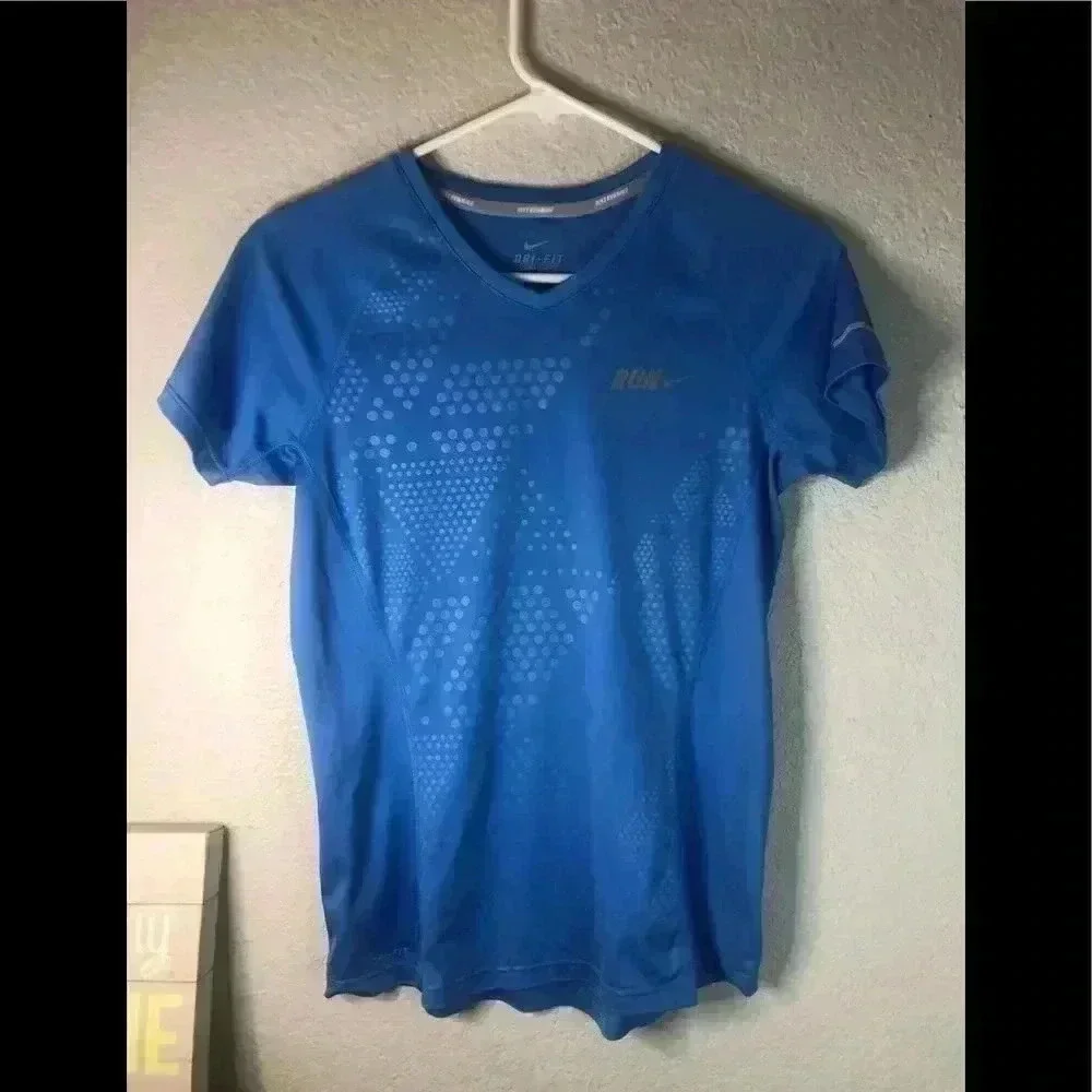 Nike Run blue Dri fit workout shirt sz S
